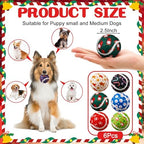 Civaner 6 Pcs Christmas Dog Toys Bulk, 2.5 Inch Squeaky Tennis Balls - Image 2