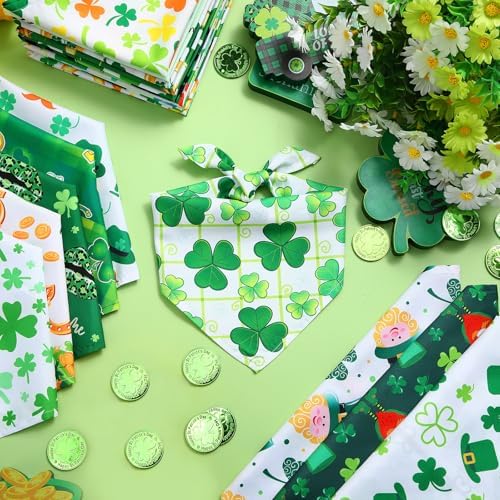 72 Pcs St Patrick's Dog Bandanas Bulk Shamrock Bandanas for Dog Adjustable Washable Pet Triangle Scarf Soft Kerchief Bib for St Patrick's Holiday Pet Costume Accessories - Image 6