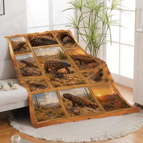 Gila Monster Throw Blanket Gifts for Lizard Lover Boy Men 50"X40" - Image 3