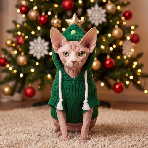 Huhumy 2 Pcs Dog Christmas Sweater with Hat, Knitted Pet Clothes, S - Image 5