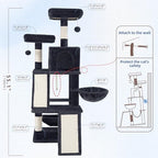 Gitelsnour Cat Tree Tower Multi-Level with 2 Scratching Boards, GCT022G - Image 6