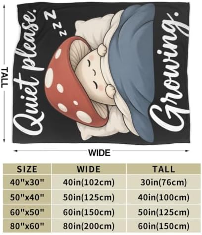Sleepy Mushroom Blanket Throw Gift for Girls Women 60"X50" - Image 7