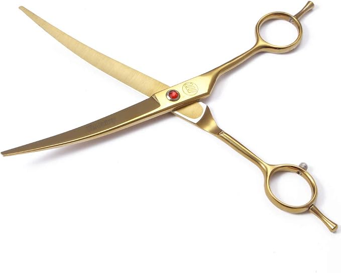 Professional Dog Grooming Scissors Set, 7 Inch/8 Inch Pet Grooming Scissors Chunkers Shears for Dog, Curved Dog Grooming Scissors, Thinning Shears for Dog with Grooming Comb | Pet Grooming Chunkers Shears for Dog, Curved Dog Grooming Scissors, Thinning...