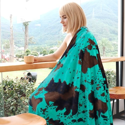 Teal Throw Blanket for Women, Soft Cozy Turquoise Fleece Blanket for Bed Couch, Teal Gifts for Women Men, Lightweight Home Bedroom Living Room Decor for All Seasons, 50x60 inches - Image 5