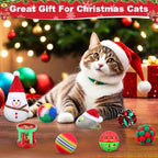Soulchen 6 Pack Cat Christmas Toys Squeaky Plush Chew Santa Stocking - Image 5