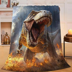 Fire Dinosaur Blanket for Girls Women Boys Men Adults Kids Soft Cozy Fleece T-Rex Dino Throw Blankets Gifts Warm Flannel Plush Lightweight Decor for Couch Bed Sofa 80"X60" by Unknown