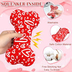 6 Pcs Valentine's Day Dog Toys Puppy Tennis Balls and Dog Squeaky Bone Toys Plush Interactive Pet Toys for Small Medium Large Dog Plush Chew Toys Puppy Training Toss Playing Gift - Image 3