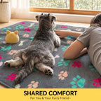 Luciphia 1 Pack 3 Blankets Fluffy Premium Fleece Pet Blanket Flannel Paw Printed Throw for Dog Cat(Large 41x31'', Grey) - Image 3