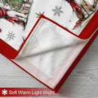 Christmas Fleece Blanket, Red Cat Christmas Trees Throw Blanket - Image 5
