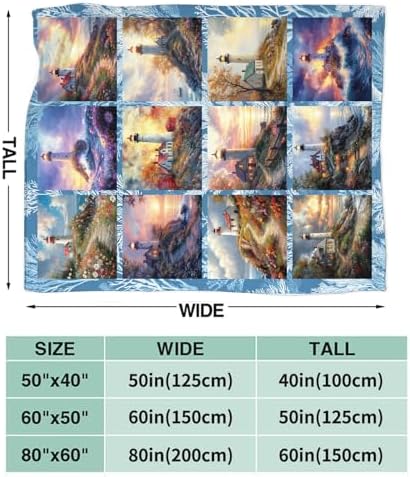 Lighthouse Blanket for Girls Women Boys Men Adults Kids Soft Cozy Fleece Nautical Throw Blankets Gifts Warm Flannel Plush Lightweight Decor for Couch Bed Sofa 50"X40" - Image 7