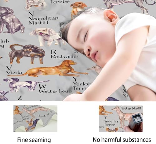 Dog Type Blanket, Dog Alphabet Truck Blankets, Gift for Girls Dog Type Lover, 40"x50" Soft Lightweight Plush Throw Blanket for Couch Bed Sofa Decoration - Image 4
