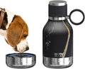 Asobu Buddy Bottle a Stainless Steel Insulated Water Bottle for with Removable Dog Water Bowl and Dog Food and Treat Storage Bowl (Midnight Marble, 37 oz Water Bottle with Bowl)