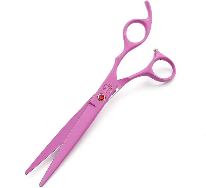 Moontay Professional 7" Dog Grooming Scissors Set 4PCS, Pink | Straight, Upward Curved, Downward Curved, Thinning/Blending Shears for Dog, Cat and Pets, JP Stainless Steel