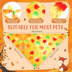 Preboun 50 Pcs Fall Dog Bandanas Bulk, Autumn Pumpkin Maple Leaves Pattern - Image 3
