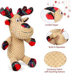 IOKHEIRA Christmas Reindeer Dog Toys, Squeaky Plush Dog Toy with Crinkle Paper, Christmas Dog Chew Toy for Small Medium Dogs, for Dogs - Image 5