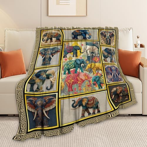 Elephant Throw Blanket Elephant Stuff Gifts for Kids Girls Boys Adults Women Men Soft Cozy Warm Plush Fluffy Fuzzy Fleece Blanket Decor 50''X60'' - Image 3