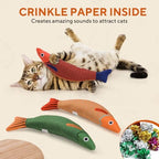 AUSCAT Cat Catnip Toys, 3PCS Catnip Fish Toy for Cats, Cat Kicker Toys with Crinkle Sound, Interactive Plush Soft Cat Toys for Indoor Cats and Kittens - Image 4