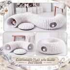 Christmas Tree Cat Tunnel 36 in Donut Bed, White, Bubble Fleec, Fluffy - Image 4
