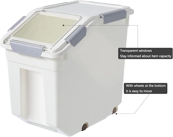 CITY BABY 2 Pack Airtight Flour Storage Container With Scoop,Dry Food, Sugar, Baking Supplies,Rice Container Set -BPA Free- Pet Food Storage Container,Dog Cat Birds Food Bin(50LB)