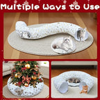 Warm Fluffy Cat Tunnel Under Christmas Tree with 8 Cat Toys - Image 6