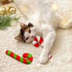 MALLMALL6 2Pcs Christmas Candy Cane Catnip Toys Gift for Cat, Indoor Cat Chew Bite Kick Plush Catmint Pet Toys Supplies for Cat Lover Gifts, Cute Interactive Cat Toy with for Pet Presents - Image 4