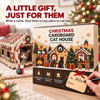 Gingerbread Christmas Cat House, Sweet Hideaway with 2 Scratchers & Catnip - Image 3