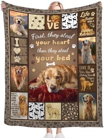 Golden Retriever Blanket for Girls Women Boys Men Adults Kids Soft Cozy Fleece Goldie Dog Pet Throw Blankets Gifts Warm Flannel Plush Lightweight Decor for Couch Bed Sofa 50"X40" - Image 6