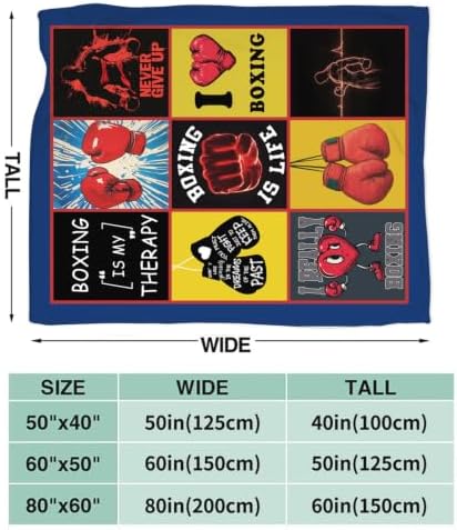 Boxing Blanket Boxing Gloves Throw Stuff Gifts for Men 60"x50" - Image 2