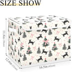 Bolaz Storage Bins with Lids and Handles,Pink Bows Cats Christmas Tree Pattern Storage Box Basket with Cover Collapsible Organizer Containers for Home Closet, Shelves - Image 3