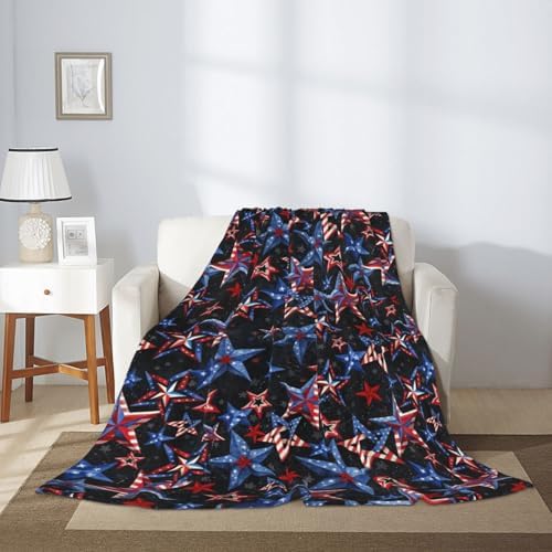 American Patriotic Fuzzy Throw Blanket for Women Men Girls Boys Soft Cozy Fleece Blankets for Bedroom Living Rooms Sofa Couch 60"x50" - Image 6