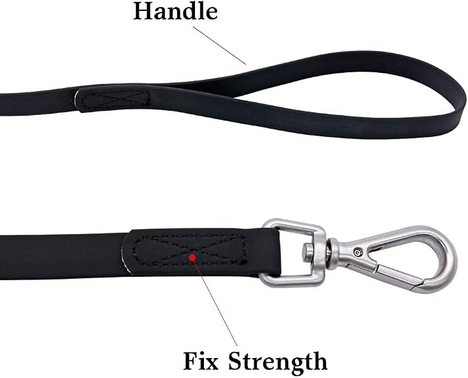 Waterproof Dog Training Leash 50FT 30FT 15FT 10FT 5FT Heavy Duty Recall Long Lead for Large Medium Small Dogs (15FT, Black)