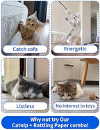 PET SHOW 4 Pack Cat Kicker Toys with Catnip Crinkle Sound Cat Toy Random Assorsted Stuffed Plush Kittens Paw Shape Natural Interactive Toys for Indoor Cats - Image 4