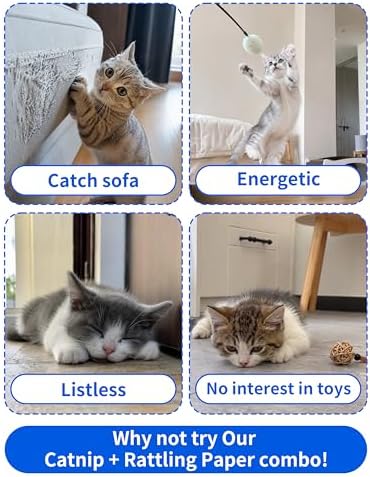 PET SHOW 4 Pack Cat Kicker Toys with Catnip Crinkle Sound Cat Toy Random Assorsted Stuffed Plush Kittens Paw Shape Natural Interactive Toys for Indoor Cats - Image 4