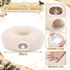 Christmas Tree Cat Tunnel 36 in Donut Bed, Beige, Flannel, Corduroy - Image 4