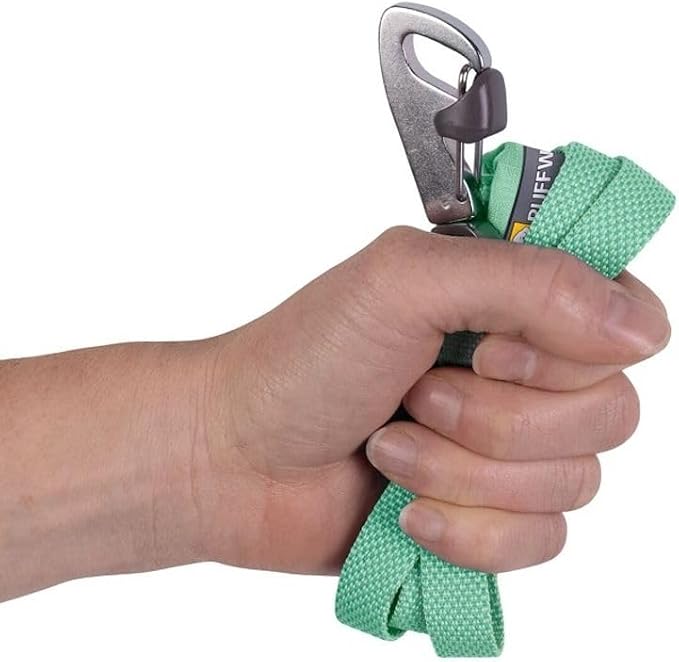 Ruffwear, Hi & Light Dog Leash, Ultralight 4.5 ft Lead with Lockable Swivel Crux Clip and Pick‑Up Bag Pocket, Minimalist Packable Webbing for Everyday Walks, Sage Green