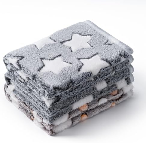 1 Pack 3 Blankets for Dog Puppy Cat (Medium 30x20'', Star, Bone, Love) by CADONO