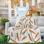 Easter Cartoon Carrots Flannel Blanket, Soft Cozy Anti Pilling Throw Blanket, Winter Lightweight Blanket for Home Party Bed Sofa Couch, 60" x 80" - Image 4