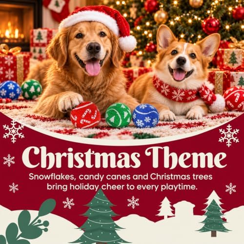 INSUM Christmas Dog Balls Toys, 2.5'' 12 Pack Dog Stocking Stuffers - Image 3