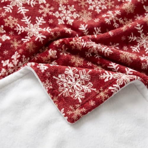Horaldaily Christmas Red Snowflakes Flannel Pets Blanket 30x40 - Image 6