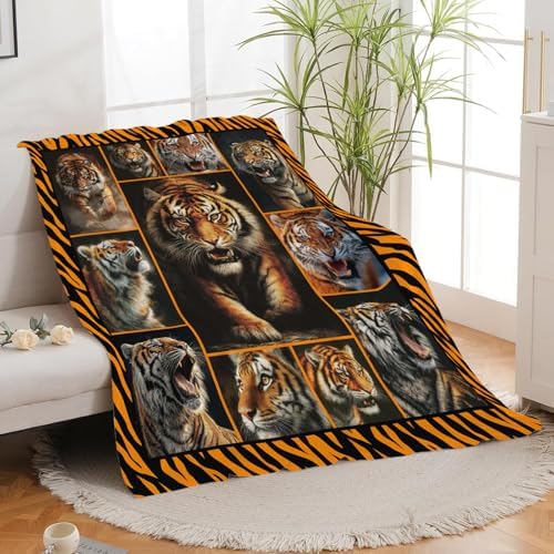 Tiger Throw Blanket Tiger Stuff Gifts for Kids Girls Boys Adults Women Men Soft Cozy Warm Plush Fluffy Fuzzy Fleece Blanket Decor 50''X60'' - Image 6