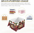 Bolaz Storage Bins with Lids and Handles,Christmas Red Plaid Storage Box Storage Basket with Cover Collapsible Organizer Containers for Home Closet, Shelves - Image 7