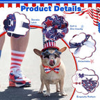 Reginary 120 Pcs 250th Anniversary Dog Bandanas Bulk 4th of July Patriotic Dog Bow Ties and Neckties Set, Red White and Blue Triangle Pet Kerchief Accessories for Small Medium Large Dogs Grooming - Image 3