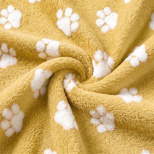Horaldaily Ginger Yellow Dog Paw Shape 3D Textured Throw Blanket 60x80 - Image 6