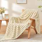 BEDELITE Beige Fleece Twin Blanket for Couch Dorm Room Decor, 60x80 Inch by BEDELITE