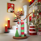 BOLUO Christmas Cat Scratching Post Deer Cat Trees for Adult Cats Scratcher Cute Toy Kitten Kitty Sisal Scratch with Teaser Ball Indoor 25 inch - Image 3