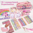 Ulema 41Pcs Cute Unicorn Stationery Set Birthday Gifts for Girls Back to School and Classroom Rewards Office Supplies with Unicorn Stuffs with Kawaii pencils,Keychain etc. - Image 4