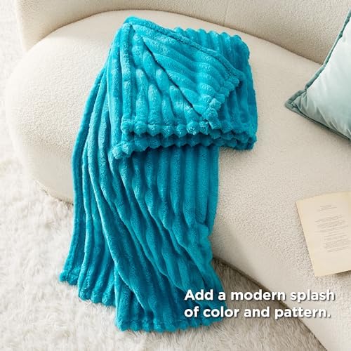 Bedsure Soft Twin Blanket for Bed Decor Gifts Teal 60"x80" - Image 6