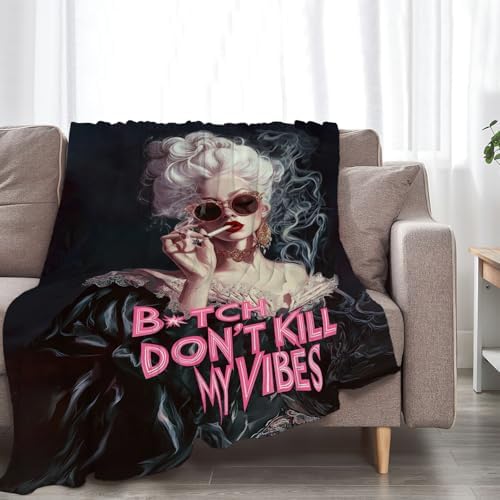 Vintage Woman Blanket Fashion Women Throw Blankets Gifts for Girls Boys Kids Soft Cozy Fleece Plush for Couch Sofa Bed 60"x50" - Image 4