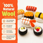 Glaciart One Wool Sushi Cat Toy Set with Catnip, 7 Pcs Cute Felt Cat Toys for Interaction and Boredom Relief, Encourages Exercise, Exploring and Play - Image 2