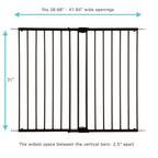 Toddleroo Easy Swing & Lock Baby Gate for Top of Stairs: 31" Tall, Bronze | Top of Stairs Baby Gate, Hardware Mount, Open-Direction Control, 28.7"-47.8" Wide, 31" Tall, One-Hand Operation, Swing-Latch